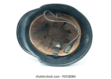 German Helmet Of WWII On White Background