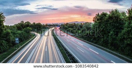 German Highway at frankfurt during sunset is beautiful