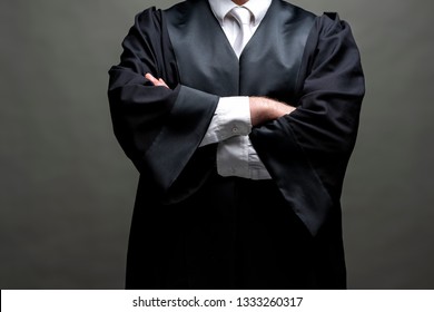 German Lawyer With A Classical Black Robe And White Tie