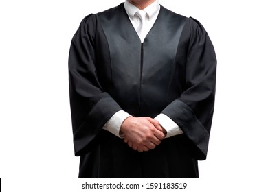 German Lawyer With A Classical Black Robe And White Tie