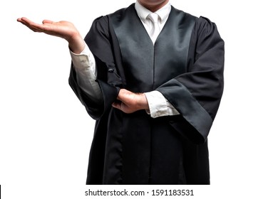 German Lawyer With A Classical Black Robe And White Tie