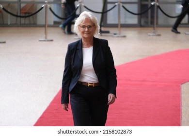 German Minister Of Defense Christine Lambrecht Arrives To Attend A EU Defence Ministers Council In Brussels, Belgium, 17 May 2022.