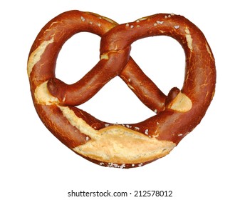 german oktoberfest pretzel on white background - Shutterstock ID 212578012