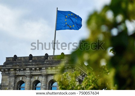 Similar – Image, Stock Photo European flag on the Reichstag