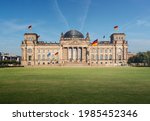 German Parliament (Bundestag) - Reichstag Building - Text says: To the German People - Berlin, Germany