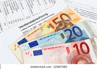 German Payroll With Euro Banknotes