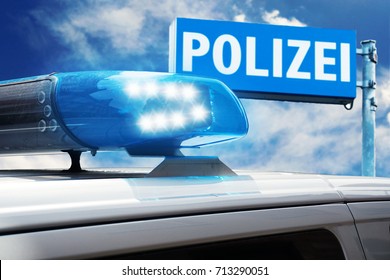 A German Police Car In Action