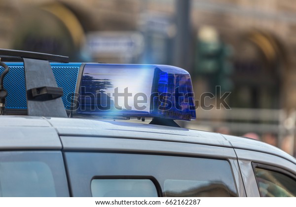 german police car blue\
light