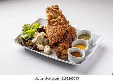 German Pork Knuckle On White Background