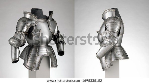 German Portions of a Field Armor  from\
different angles views, Medieval knight\
Armor