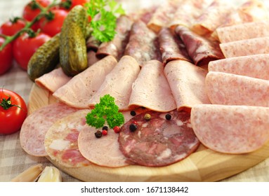 German Sausages, Blood Sausage With Parsley, Closeup