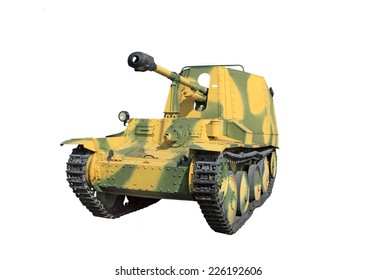 German Self-propelled Artillery Gun Marder III Isolated On White Background