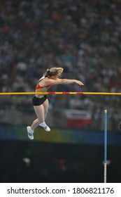 German Silke Spiegelburg Competes With Isinbayeva In The Pole Vault Final At The National Stadium At The China 2008 Beijing Olympic Games On August 18, 2008.