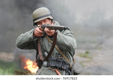 German Soldier . WW2 Reenactment In Kiev,Ukraine