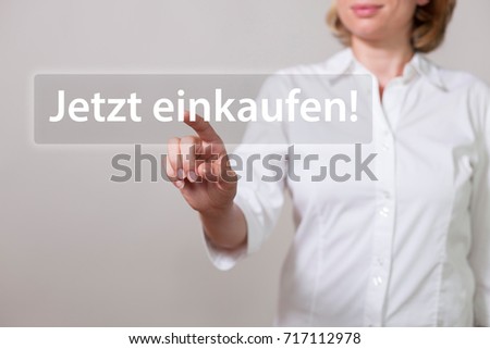 German text Jetzt Einkaufen, translate Buy Now. 
