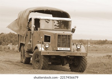 German Transport Of WWII Time During Historical Reenactment Of WWII , May 13, 2012 In Kiev, Ukraine