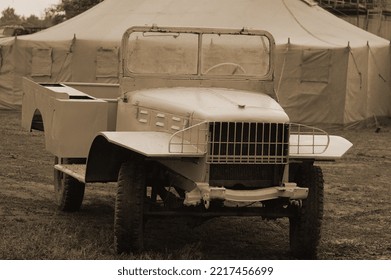 German Transport Of WWII Time During Historical Reenactment Of WWII , May 13, 2012 In Kiev, Ukraine