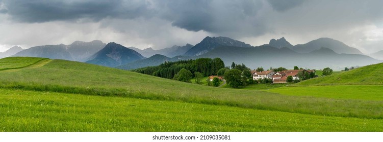 German Village In An Alpine Mountain Landscape