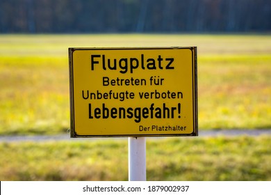 German Warning Sign No Entry Airfield Stock Photo 1879002937 | Shutterstock