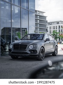 Böblingen Germany - 06 12 2021: All Black Bentley Bentayga 