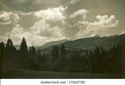 GERMANY - 1950s: An Antique Photo Shows Mountain Landscape