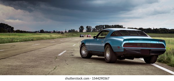 Germany - 20.10.2019: A blue Pontiac Firebird Trans Am