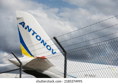 Germany, August 2, 2022: Ukrainian Antonov AN 124 At Leipzig Airport