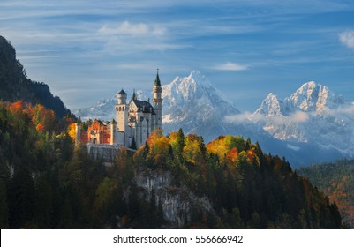 Germany. Bavaria. Panorama Neuschwanstein Castle