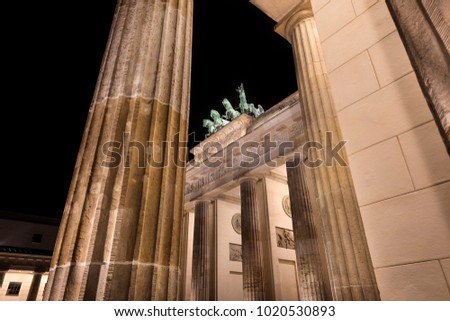 Similar – Partial view of Brandenburg Gate from bottom to top