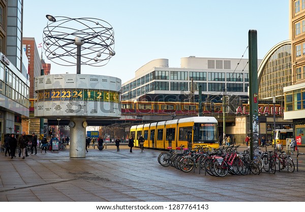 Germany. Berlin. Berlin world clock on\
Alexanderplatz square. February 16,\
2018