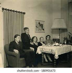 GERMANY - CIRCA 1950s: An Antique Photo Of Party