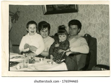 GERMANY - CIRCA 1960s: An Antique Photo Of Happy Family