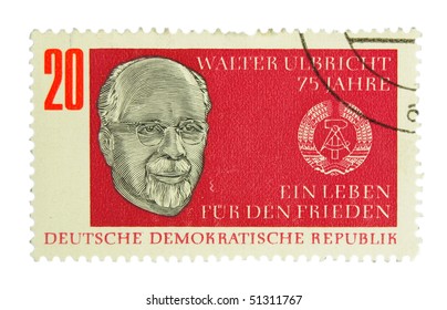 GERMANY - CIRCA 1975: A Stamp Printed In Germany Showing Walter Ulbricht Circa 1975