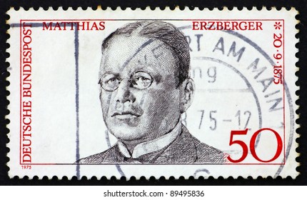 GERMANY - CIRCA 1975: A Stamp Printed In The Germany Shows Matthias Erzberger, Signer Of Compiegne Armistice At End Of World War I, Circa 1975