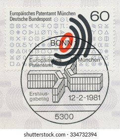GERMANY - CIRCA 1981: A post stamp printed in Germany shows European Patent Office Centenary, circa 1981