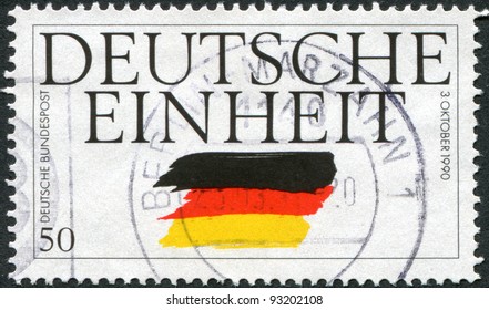 GERMANY - CIRCA 1990: A Stamp Printed In Germany, Is Devoted To German Reunification, Circa 1990