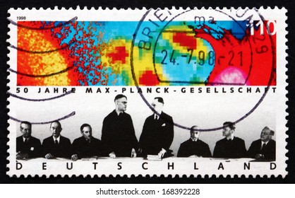 GERMANY - CIRCA 1998: A Stamp Printed In The Germany Shows Max Planck Society For Advancement Of Science, 50th Anniversary, Circa 1998