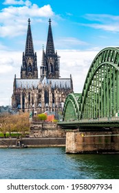 Germany, Cologne, View To The City With Rhine River