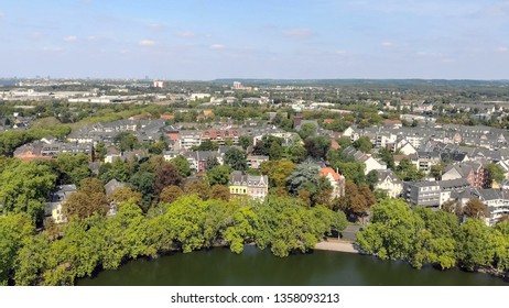 Germany Dusseldorf Benrath Castle Pond Aerial Drone View