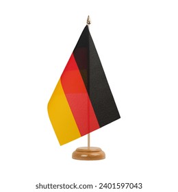 Germany Flag, small wooden german table flag, isolated on white background - Powered by Shutterstock