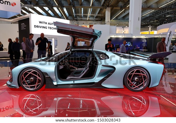 Germany,\
Frankfurt - 10.September 2019: Hongqi S9 - supercar with 1400 hp\
from China - IAA Car Show Frankfurt\
2019