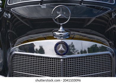 
Germany June 2021: The Front Of An Old Mercedes Car