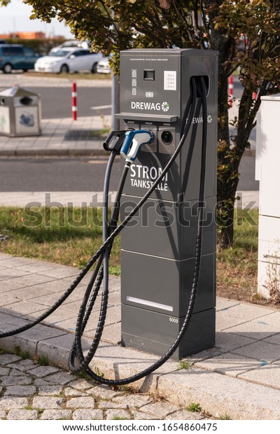 Germany , Moritzburg , 14.09.2019 , A charging\
station of the supplier\
Drewag