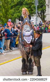 Germany, Munich – September 17, 2022: An Animal Rights Demonstration At The Opening Ceremony Of The Oktoberfest After Two Years Of Covid-19 Pause In Munich, Germany.