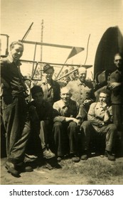 GERMANY, ROSTOCK - 1950s: An Antique Photo Shows Group Of Farmers