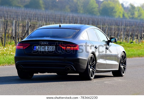 GERMANY-APRIL\
24,2017:AUDI  car on the\
route.