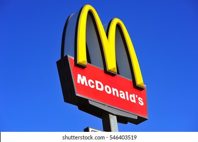GERMANY-DEC 29:McDonald's logo on December 29, 2016 in ,Germany. 
