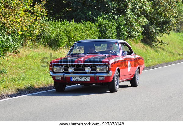 GERMANY-SEPT 10:RETRO CAR on the\
route in the RHEINHESSEN 200 RALLY on September 10,2016 in\
Germany.