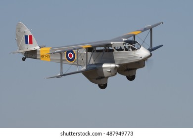 GERMISTON, SOUTH AFRICA-AUGUST 21 2016: A De Havilland Dragon Rapide Flies Past At The Rand Airshow At Rand Airport.