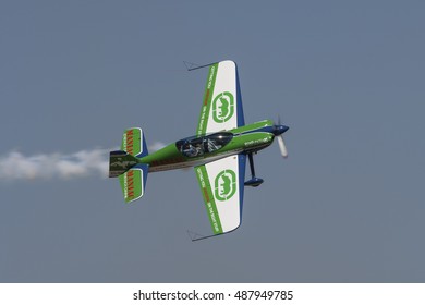 GERMISTON, SOUTH AFRICA-AUGUST 21 2016: Barrie Eeles Does A Banked Fly Past In His Sbach At The Rand Airshow At Rand Airport.